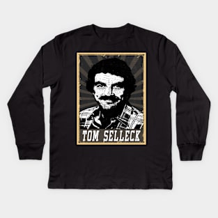 80s Style Tom Selleck Kids Long Sleeve T-Shirt